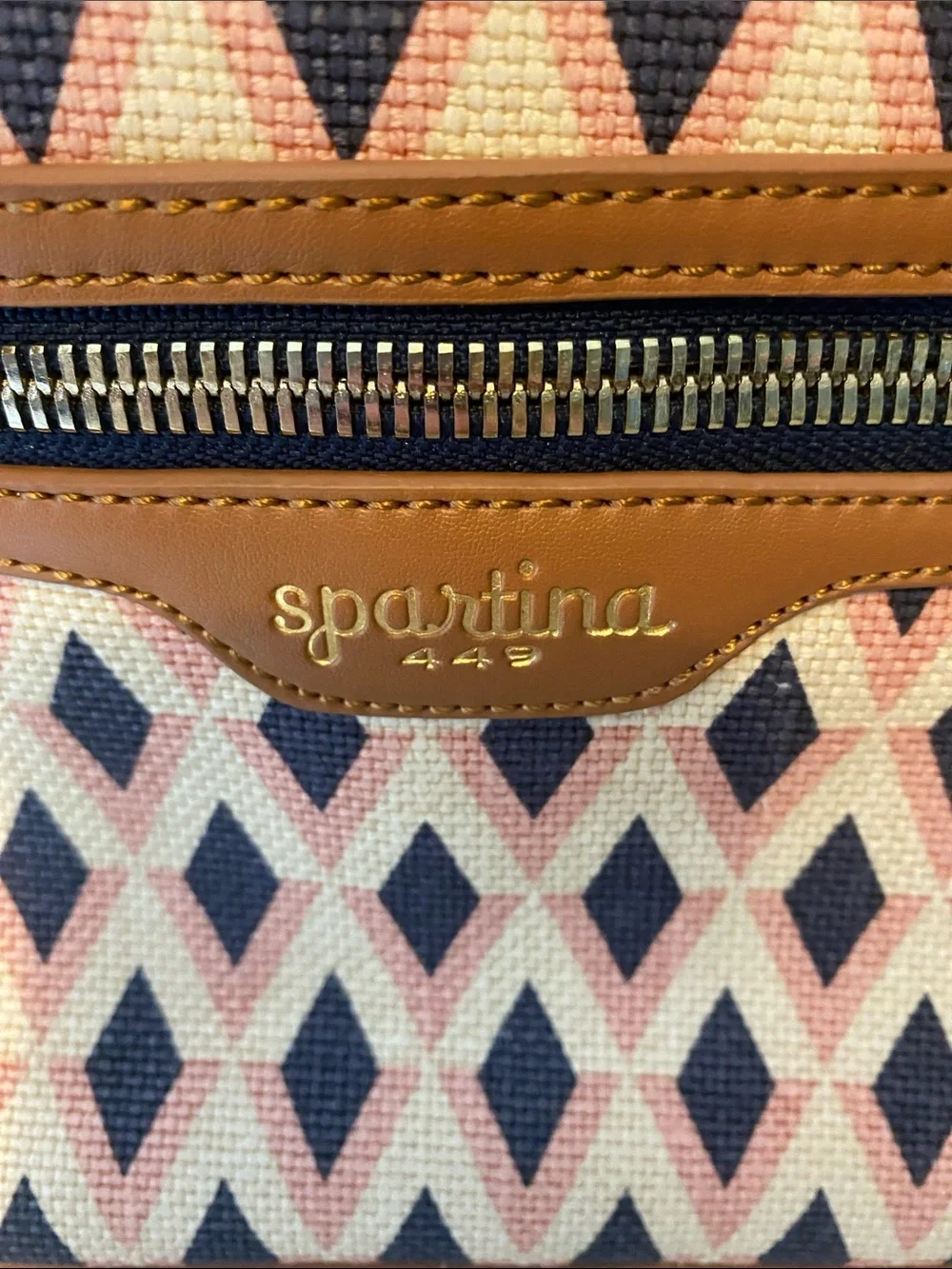 Spartina 449 Pink and Tan Patterned Backpack